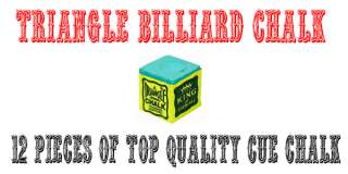 TRIANGLE Pool & Snooker Table Cue Chalk GREEN 12 Cubes  