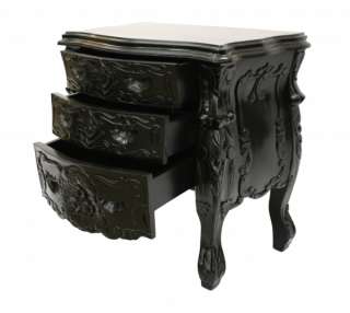 French style rococo furniture black bedside hall table ornate gothic 