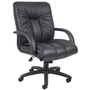  BOSS ITALIAN LEATHER MID BACK EXECUTIVE CHAIR   Delivered Office