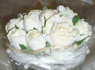 Dekofigur Hochzeit Rosen Vase Tischgesteck Perlen Tischdeko  