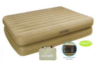 Intex Queen Size Comfort Airbed Air Bed Mattress + Pump  