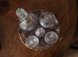 Vassoio bicchieri bottiglia porta bonbon Servizio cristallo Baccarat 