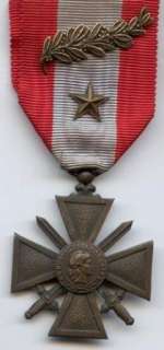   Great War Croix de Guerre with six Star citations on the ribbon