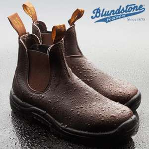 Blundstone 192 + GIFT Brown Slip on Safety Work Boots STEAL TOE New 