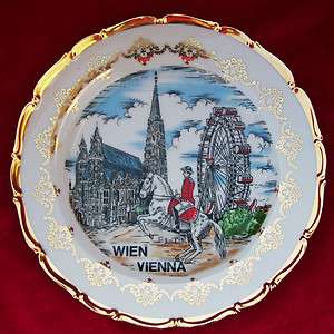   ASSIETTE souvenir de Vienne AUTRICHE en porcelaine émaillée 