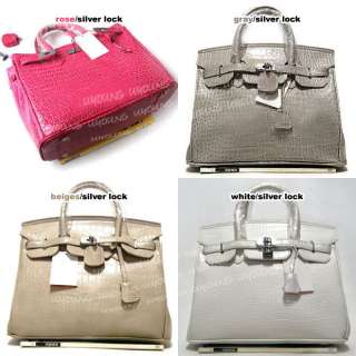 Star style High quality croc embossed lock bag lady handbag 21 color 
