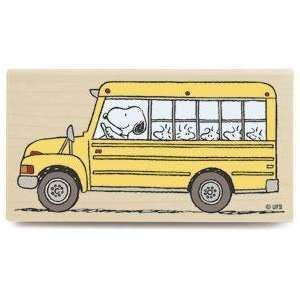   Mounted Rubber Stamp Snoopy the Bus Driver Arts, Crafts & Sewing