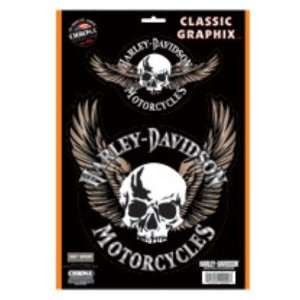  Harley Davidson®Skull with Wings Windshield Decal. 9 x 