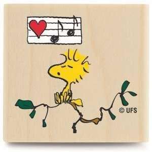  Peanuts Wood Mounted Rubber Stamp Woodstock Sings Arts 