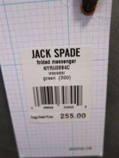 Jack Spade Waxwear Folded Messenger Bag Green Style#NYRU684C Retail $ 