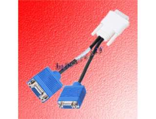Video Y Splitter DMS 59 to Dual 15 pin VGA Cable Molex  