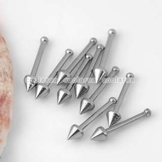   Stainless Steel Taper Nose Bones Studs Rings Body Piercing Jewelry Lot