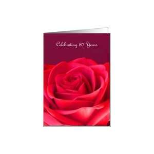  80th Birthday Party Invitation    Red Rose Card Toys 
