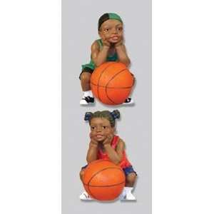  African American Figurine Sport Basketball Kids Set