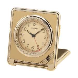  Seiko Gold with Gold Face Easy to Set Front Rotating Alarm 
