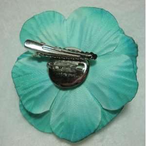  Blue Camellia Flower Hair Clip and Pin Back Brooch: Beauty