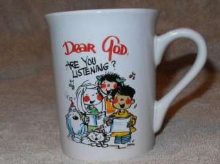 Vintage Dear God Kids Mug Cup Coffee Dear God, Are You Listening 