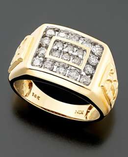 jewelry men s 14k gold ring diamond 1 ct t w