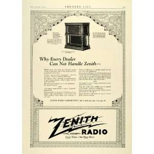  1925 Ad Antique Period Zenith Long Distance Radio Arctic 