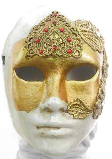 Lotus Flower Palm Fan Macrame Crystal Venetian Mask  