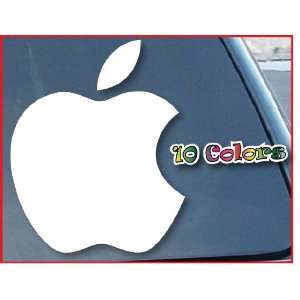 Apple Logo Car Window Vinyl Decal Sticker 10 Tall (Color: White)