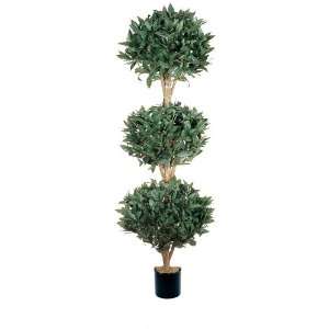   5026 Sweet Triple Bay Ball Silk Topiary Tree 5 Feet