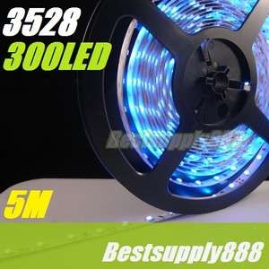 LED Flexible Bar Light Strip 5M 3528 SMD 300LED 12V 60LED/M Blue Lamp 