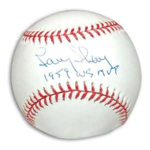  Larry Sherry Autographed Baseball with 1959 WS MVP 
