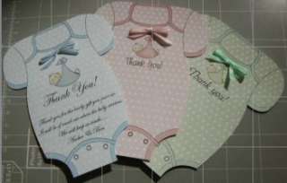 BABY SHOWER THANK YOU CARDS /INVITATION CARDS Onesie  