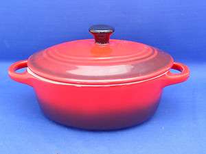 Individual Oval Casserole Baking Dish & Lid Nouvelle Cuisine Red Black 