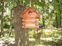 Vintage Log Cabin Bird House  