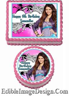 VICTORIOUS #3 Birthday Edible Party Cake Image Cupcake Topper VICTORIA 