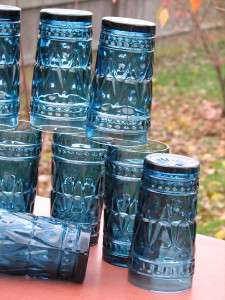 TWELVE (12) Colony PARK LANE Blue Ice Tea Glasses 5 1/2 **MINT 