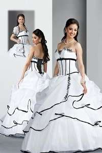 Black White Bridal Gown Prom Deb Wedding Dress Party  