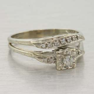 Classic 14K White Gold Diamond Wedding Ring Set  