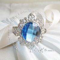 12 Blue Gem Napkin Rings Wedding Bridal Shower Favor  