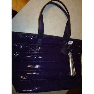 Bath & Body Works Large Purple Vinyl Tote Bag with Sparkle 