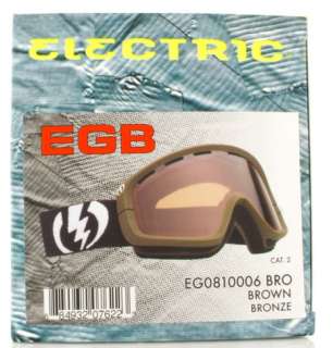 NEW Electric EGB Brown mens ski snowboard goggles 2011  