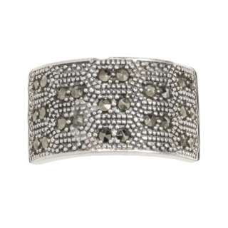 Sterling Silver Marcasite Wide Band Ring.Opens in a new window