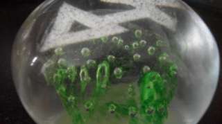 Kappa Delta Sorority Glass Paper Weight Green Bubbles  
