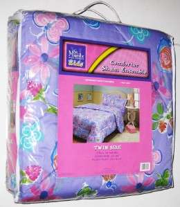   DRAGONFLY COMFORTER Bed W/ SHAM Butterfly Ladybug Flower Purple  