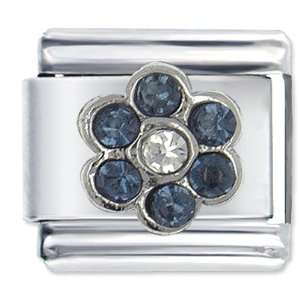   Sapphire Color Birthstone Flower Italian Charms Pugster Jewelry