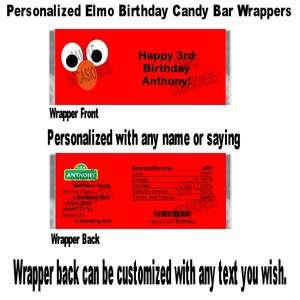 Personalized Elmo Birthday Candy Bar Wrapper Favors  