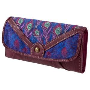   Site   Mossimo Supply Co. Red Peacock Feathers Washed Checkbook Wallet