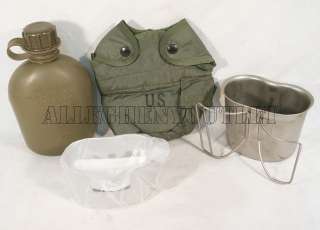 NEW US Military Surplus 1 QT CANTEEN w/ COVER, CUP & STAND / Stove 