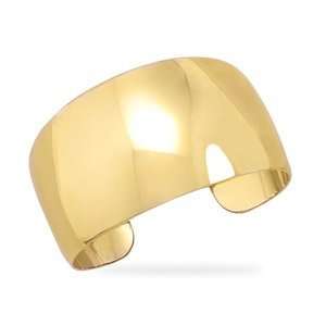    14kt GP Brass Graduated Domed Fashion Cuff Bracelet Jewelry