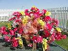 Purple Silk Flower Cemetery Grave Tombstone Saddle items in Pure 