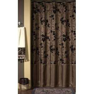   Chocolate Brown Shower Curtain Flocked Velvet