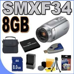 Samsung SMX F34 SD Camcorder w/16GB Memory & 42x Optical Zoom (Silver 