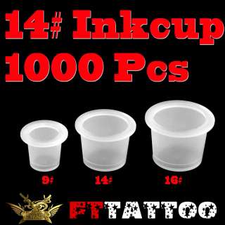 1000 Ink Caps Medium Plastic Cups Tattoo Supplies #14  